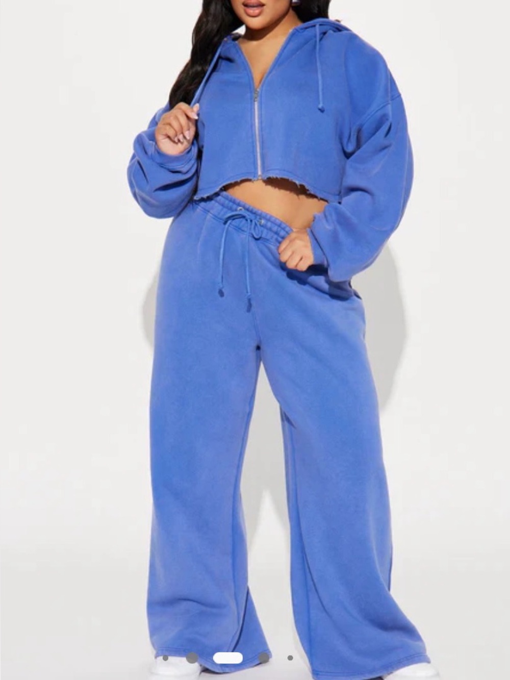 Fashion Nova On The Go fleece pant set Periwinkle Blue